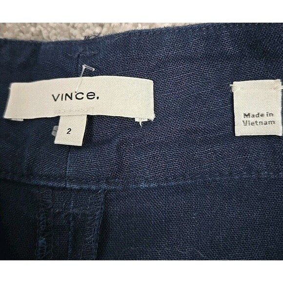 VINCE High Waisted Shorts 4" Hemp Cotton Coastal Casual Navy Blue Women’s Size 2 - Picture 4 of 8